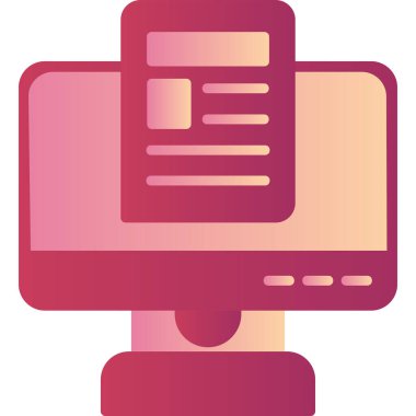 Bilgisayar. Web simgesi basit illüstrasyon