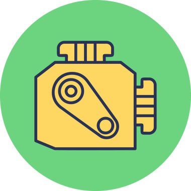 Araç Motoru simgesinin vektör çizimi