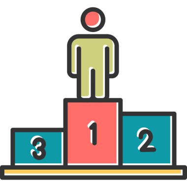 Kazandım. Web simgesi basit illüstrasyon