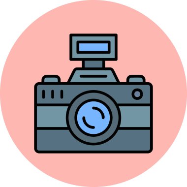 Fotoğraf Kamerası Simgesi. Vektör İllüstrasyonu