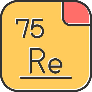 75 Rhenyum Kimyasal element, Mendeleev Periyodik Tablo simgesi 