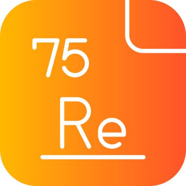 75 Rhenyum Kimyasal element, Mendeleev Periyodik Tablo simgesi 