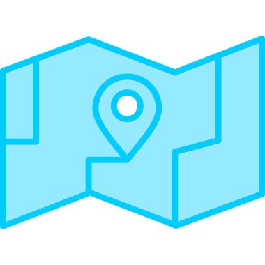 Harita simgesi, konum belirleyici sembol. düz dizayn.