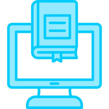 Çevrimiçi Kütüphane. Web simgesi basit illüstrasyon