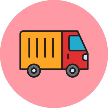 dağıtım kamyonu ikonu vektör çizimi