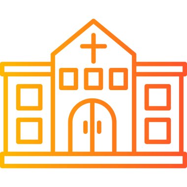 Çapraz, grafik resimli kilise binası 