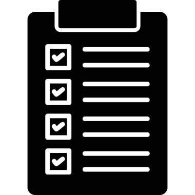 Kontrol listeli pano. Web simgesi basit illüstrasyon