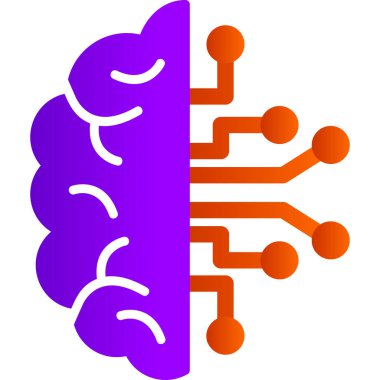  Beyin ikonu. Basit resimleme