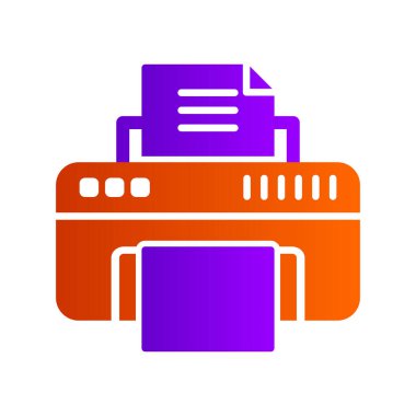 Yazıcı simgesi vektör illüstrasyonu