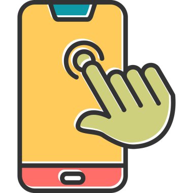 Ekran Ağı simgesine dokun basit illüstrasyon