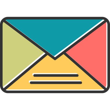 Mektup. Web simgesi basit illüstrasyon