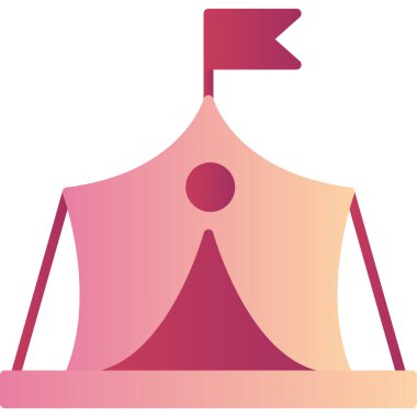 Askeri çadır modern ikon, vektör illüstrasyonu