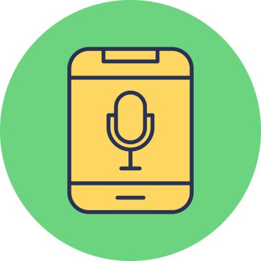 Mikrofon. Web simgesi kaydedilmesi basit illüstrasyon 