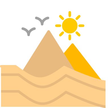 Kum tepeleri simgesi, vektör illüstrasyonu