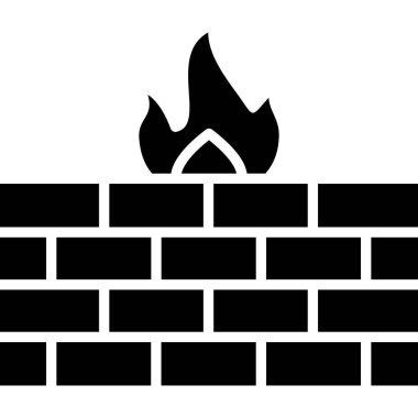 Güvenlik duvarı. Web simgesi basit tasarım