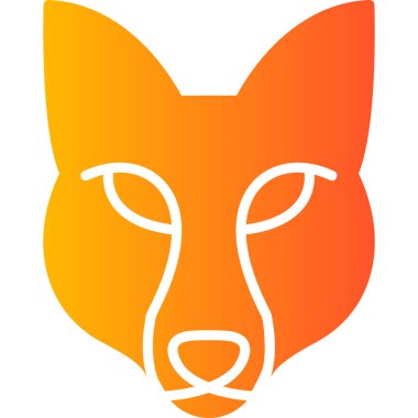 fox face çizgisi vektör simgesi