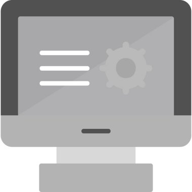 masaüstü bilgisayarı. Vektör çizimi. Araştırma. 