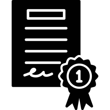 Sertifika. Web simgesi basit tasarım 