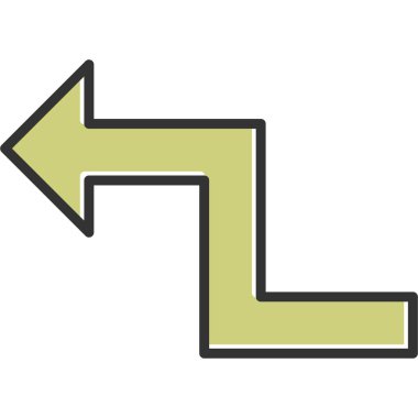 Sola dön. Basit illüstrasyon