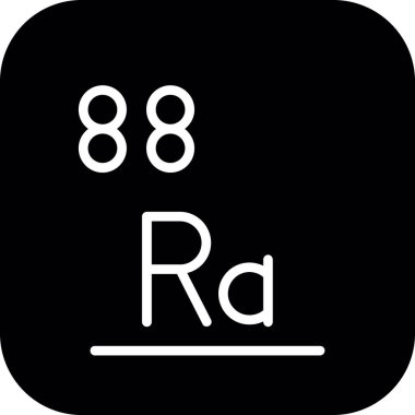 Radyum, kimyasal element, ağ basit illüstrasyon