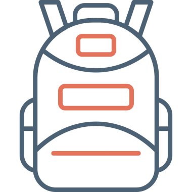 Sırt çantası. Web simgesi basit illüstrasyon