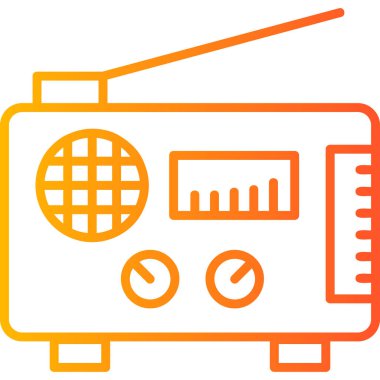 Radyo. Web simgesi basit illüstrasyon