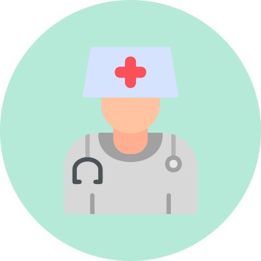 Doktor. Web simgesi basit illüstrasyon