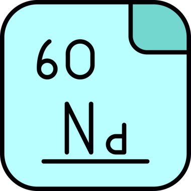 Neodymium simgesi vektör illüstrasyonu
