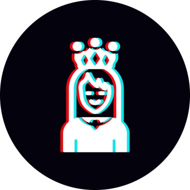 Prenses vektör illüstrasyonu, taç giyen kadın.