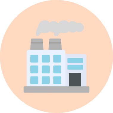 Fabrika modern simgesi, vektör illüstrasyonu