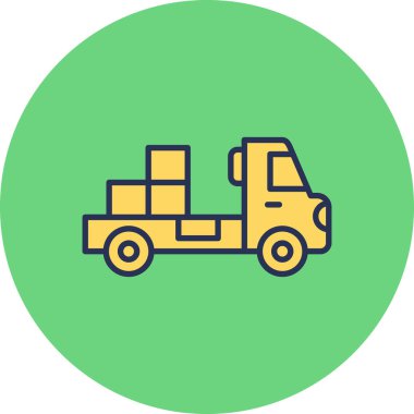 delivery truck icon vector. thin line sign