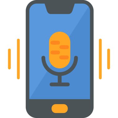 Akıllı telefon aygıtının mobil ses asistanı, dijital illüstrasyonuName 