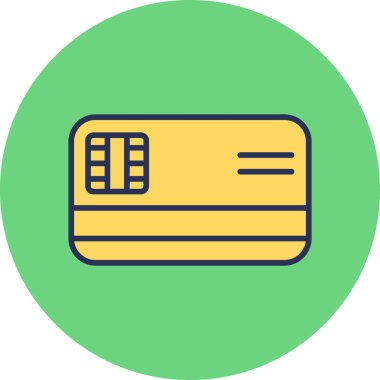 Kredi kartıyla. Web simgesi illüstrasyonu