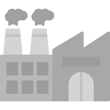 Fabrika binası ikonu. vektör illüstrasyonu