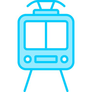 Bir tramvay simgesinin basit web illüstrasyonu