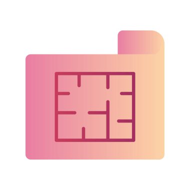 Ev planı simgesinin vektör illüstrasyonu