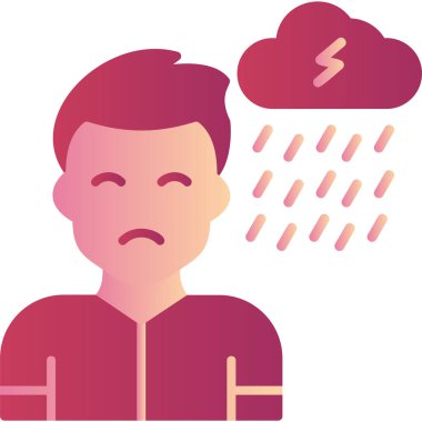 Bulut hava durumu vektörü çizimi olan adam