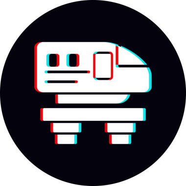 illustration of modern Subway train on railroad