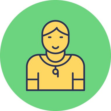 Jimnastik eğitmeni modern simge, vektör illüstrasyonu