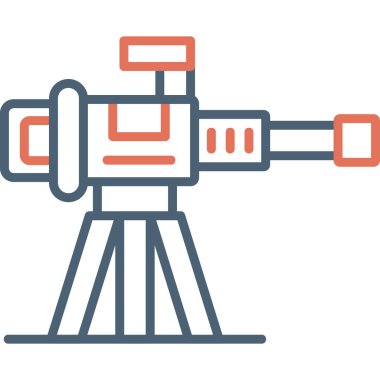 Makineli tüfek simgesi, web basit simgesi illüstrasyonu