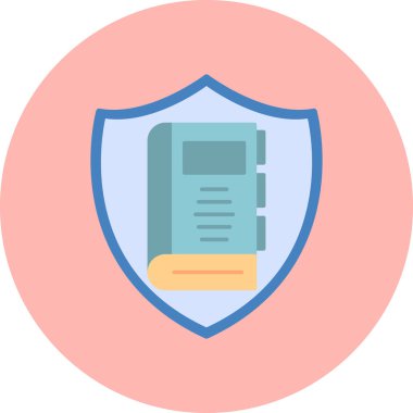 Güvenli kitap simgesi, modern tasarım illüstrasyonu