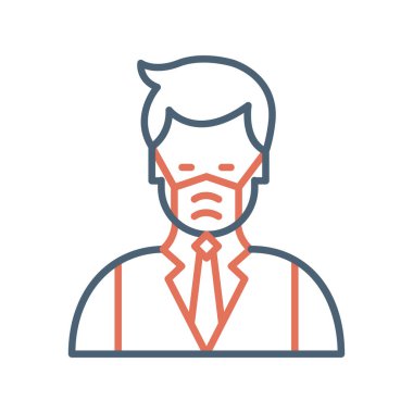 Food Safety Manager, man with face mask, logo, simple icon for web page 