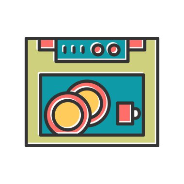 çamaşır makinesi ikon vektör çizimi 