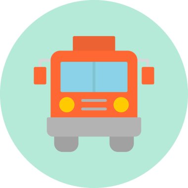 Otobüs simgesi, modern tasarım illüstrasyonu