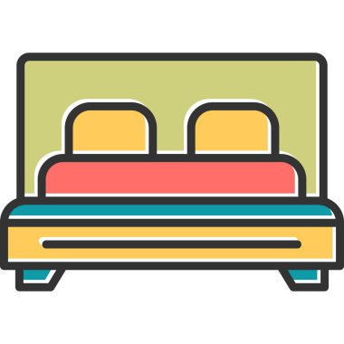 Yatağa. Web simgesi basit illüstrasyon