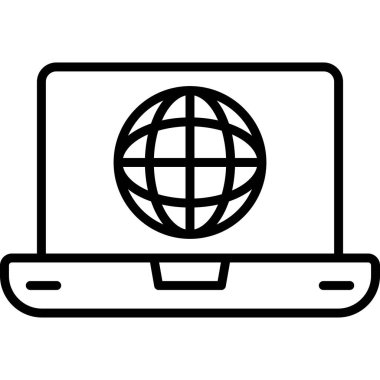 İnternet web simgesi basit illüstrasyon