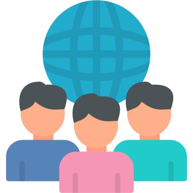 grup insan düz vektör simgesi