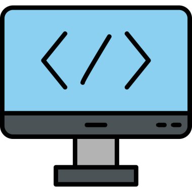 Bilgisayar. Web simgesi basit illüstrasyon