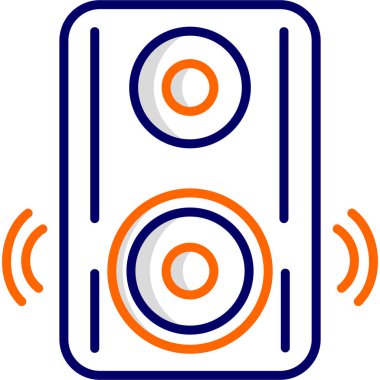 Müziği. Web simgesi basit bir illüstrasyon. Konuşmacı 