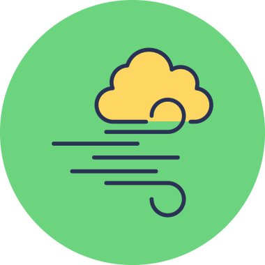 Rüzgar, hava simgesi vektör illüstrasyonu